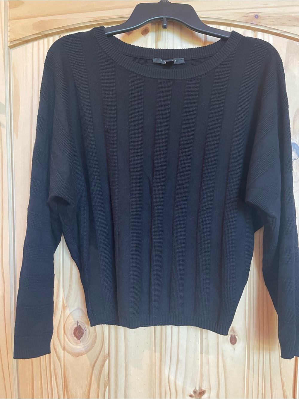 Cyrus Black Ribbed Crewneck Sweater